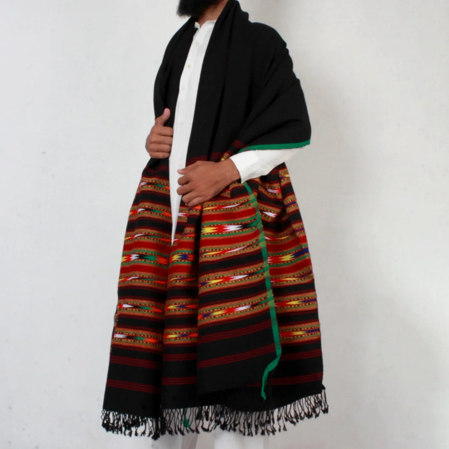 Nylon Black Shawl 7 Borders