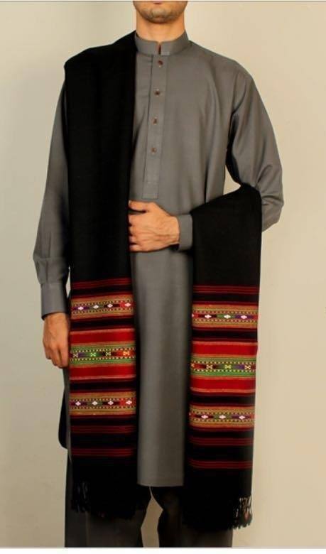 Nylon Black handmade shawl