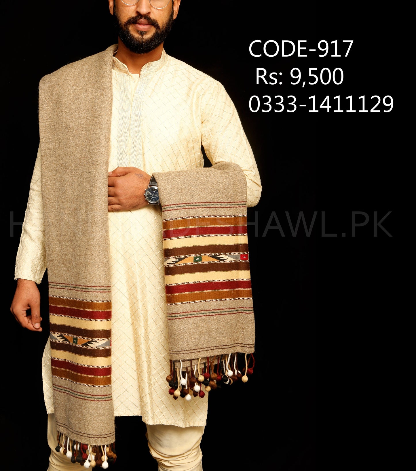 Pure Wool Handmade shawl -917