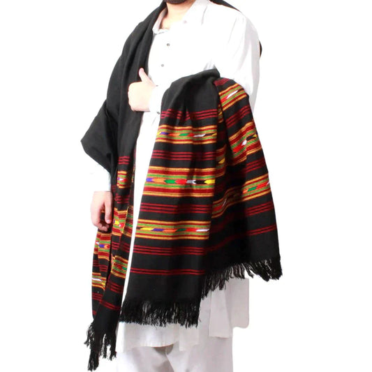 Nylon Black Shawl 3 Border