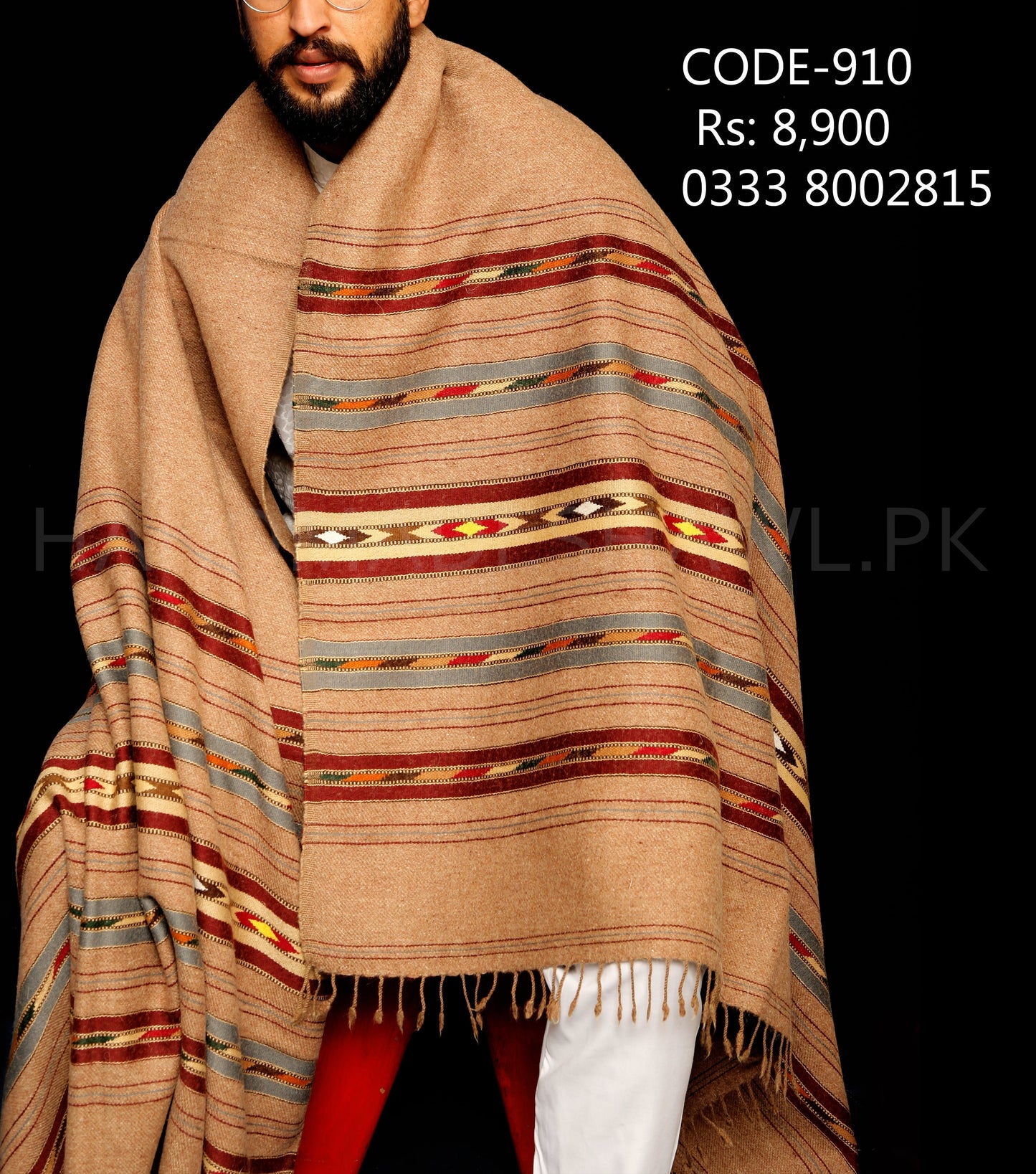 Wool shawl 5 Borders 910